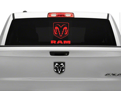 RAM Licensed by RedRock Large RAM Head with Logo; Red (02-18 RAM 1500)