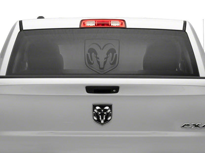 RAM Licensed by RedRock Large RAM Head Logo; Matte Black (02-18 RAM 1500)