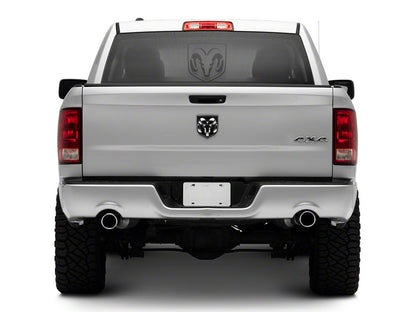 RAM Licensed by RedRock Large RAM Head Logo; Matte Black (02-18 RAM 1500)