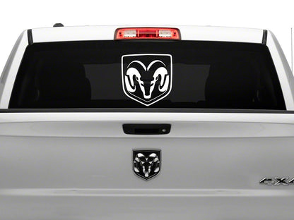 RAM Licensed by RedRock Large RAM Head Logo; White (02-18 RAM 1500)