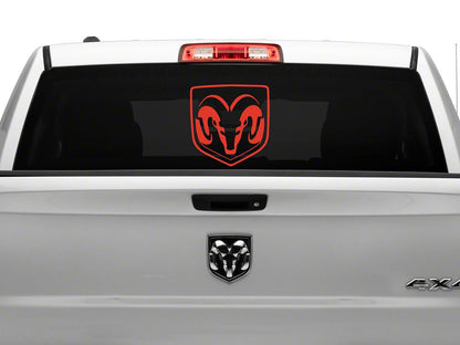 RAM Licensed by RedRock Large RAM Head Logo; Red (02-18 RAM 1500)