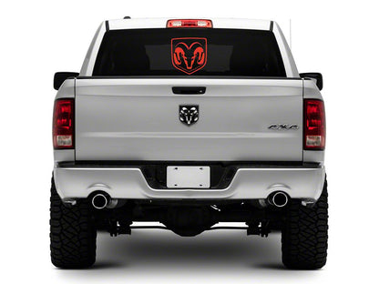 RAM Licensed by RedRock Large RAM Head Logo; Red (02-18 RAM 1500)
