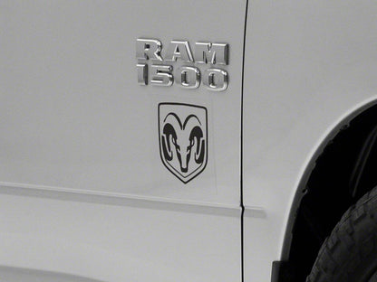 RAM Licensed by RedRock Small RAM Head Logo; Matte Black (02-18 RAM 1500)