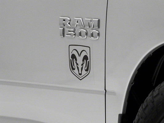 RAM Licensed by RedRock Small RAM Head Logo; Matte Black (02-18 RAM 1500)