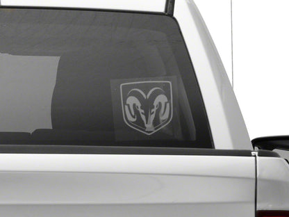 RAM Licensed by RedRock Small RAM Head Logo; Frosted (02-18 RAM 1500)
