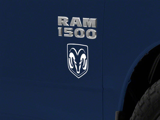 RAM Licensed by RedRock Small RAM Head Logo; White (02-18 RAM 1500)
