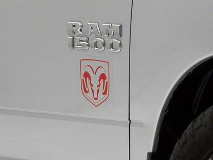 RAM Licensed by RedRock Small RAM Head Logo; Red (02-18 RAM 1500)