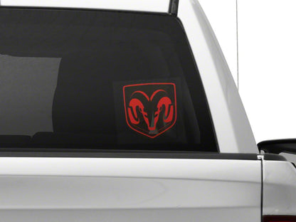 RAM Licensed by RedRock Small RAM Head Logo; Red (02-18 RAM 1500)