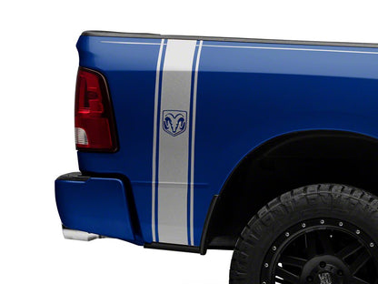 RAM Licensed by RedRock RAM Head Vertical Stripe; Silver (02-18 RAM 1500)