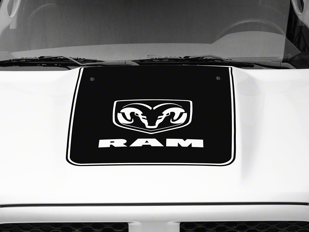 RAM Licensed by RedRock Hood Decal with Logo; Gloss Black (09-18 RAM 1500, Excluding Rebel)
