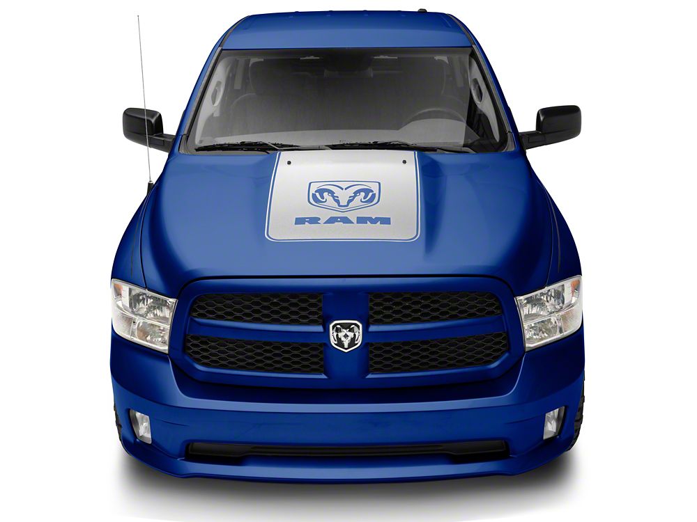 RAM Licensed by RedRock Hood Decal with Logo; Silver (09-18 RAM 1500, Excluding Rebel)