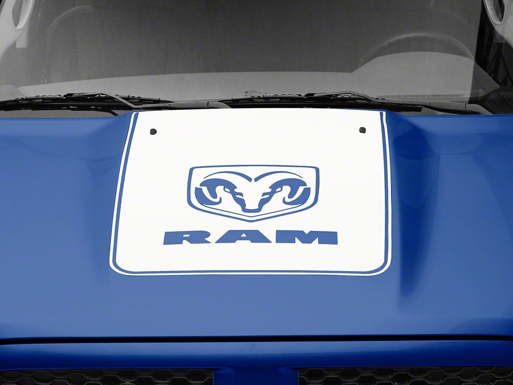 RAM Licensed by RedRock Hood Decal with Logo; White (09-18 RAM 1500, Excluding Rebel)