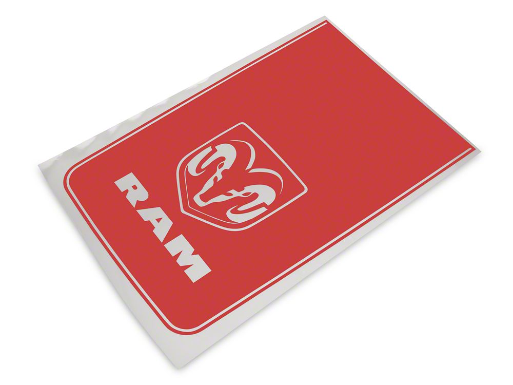 RAM Licensed by RedRock Hood Decal with Logo; Red (09-18 RAM 1500, Excluding Rebel)