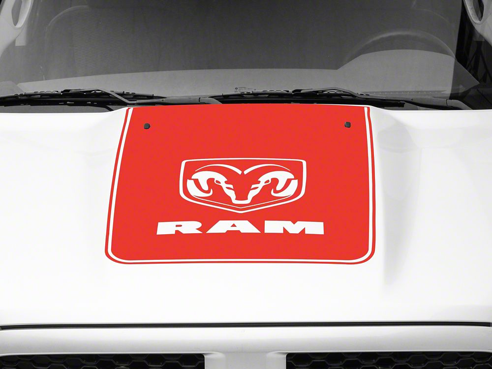 RAM Licensed by RedRock Hood Decal with Logo; Red (09-18 RAM 1500, Excluding Rebel)