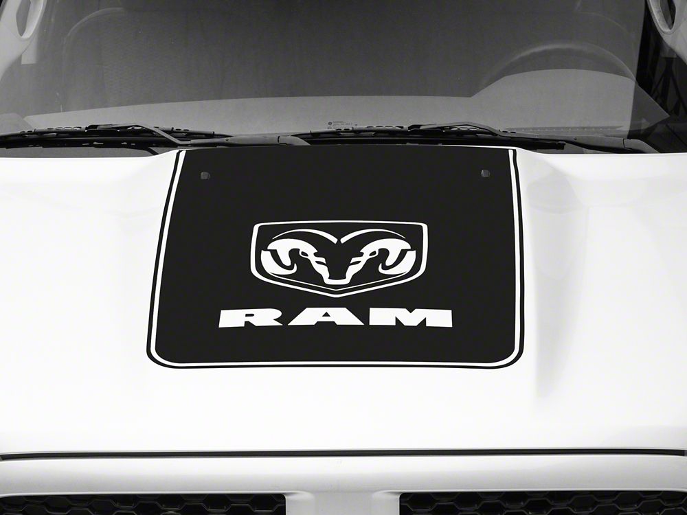 RAM Licensed by RedRock Hood Decal with Logo; Matte Black (09-18 RAM 1500, Excluding Rebel)