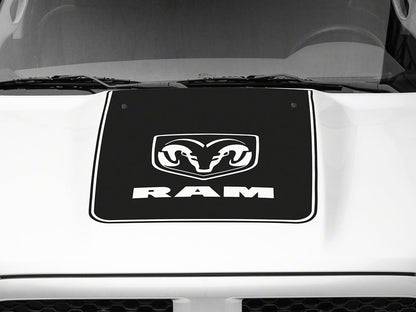 RAM Licensed by RedRock Hood Decal with Logo; Matte Black (09-18 RAM 1500, Excluding Rebel)