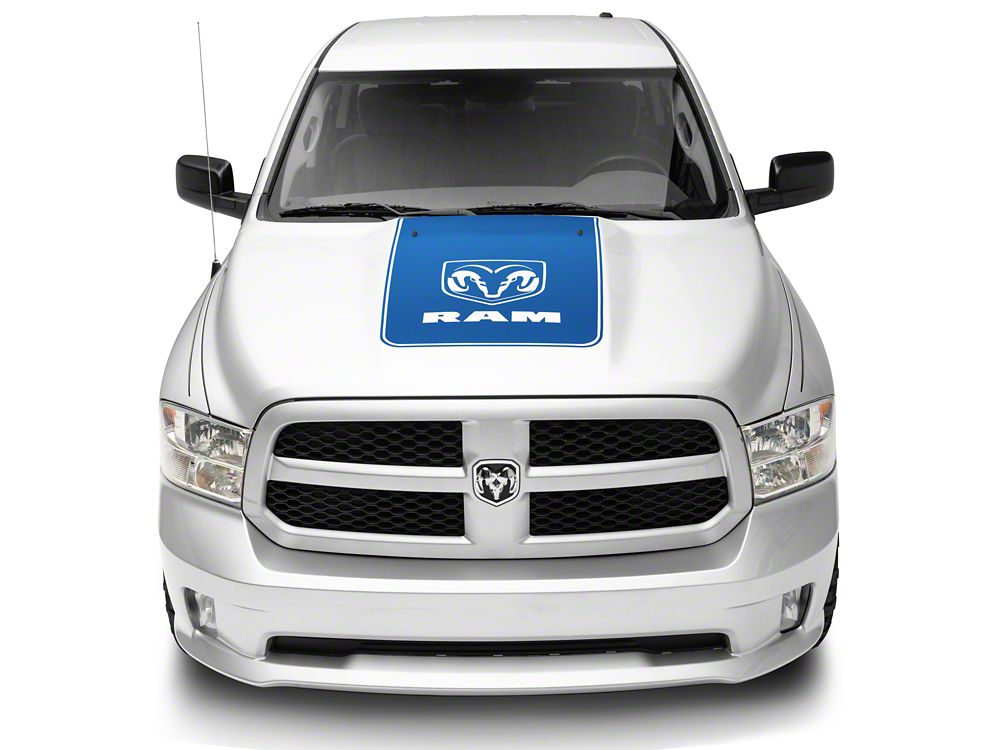 RAM Licensed by RedRock Hood Decal with Logo; Blue (09-18 RAM 1500, Excluding Rebel)