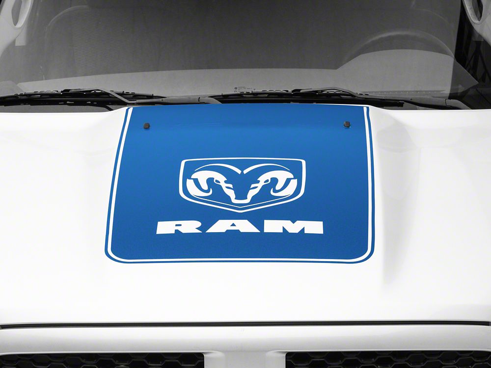 RAM Licensed by RedRock Hood Decal with Logo; Blue (09-18 RAM 1500, Excluding Rebel)