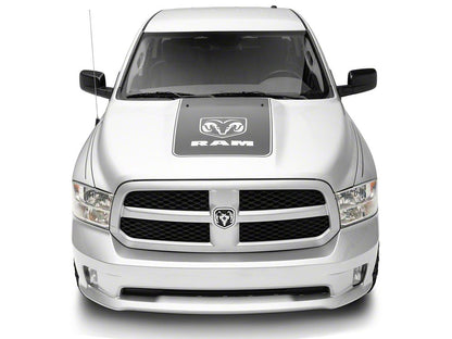 RAM Licensed by RedRock Hood Decal with Logo; Anthracite (09-18 RAM 1500, Excluding Rebel)