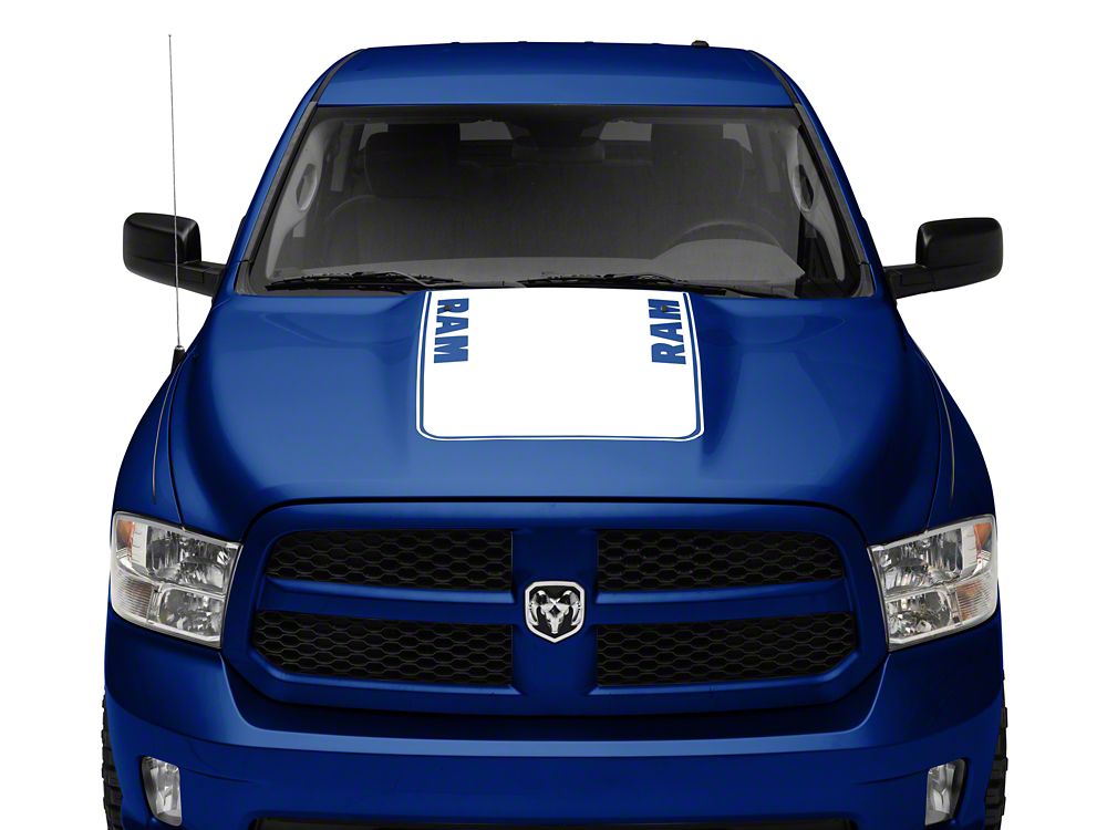 RAM Licensed by RedRock Hood Decal with RAM Logo; White (09-18 RAM 1500, Excluding Rebel)