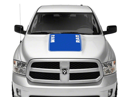 RAM Licensed by RedRock Hood Decal with RAM Logo; Blue (09-18 RAM 1500, Excluding Rebel)