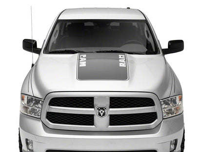 RAM Licensed by RedRock Hood Decal with RAM Logo; Anthracite (09-18 RAM 1500, Excluding Rebel)