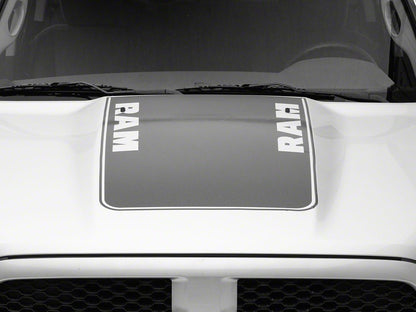 RAM Licensed by RedRock Hood Decal with RAM Logo; Anthracite (09-18 RAM 1500, Excluding Rebel)