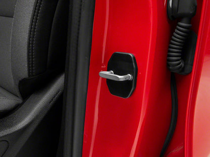RedRock Door Striker Trim Set; Black (09-25 RAM 1500)