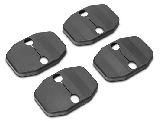 RedRock Door Striker Trim Set; Black (09-25 RAM 1500)