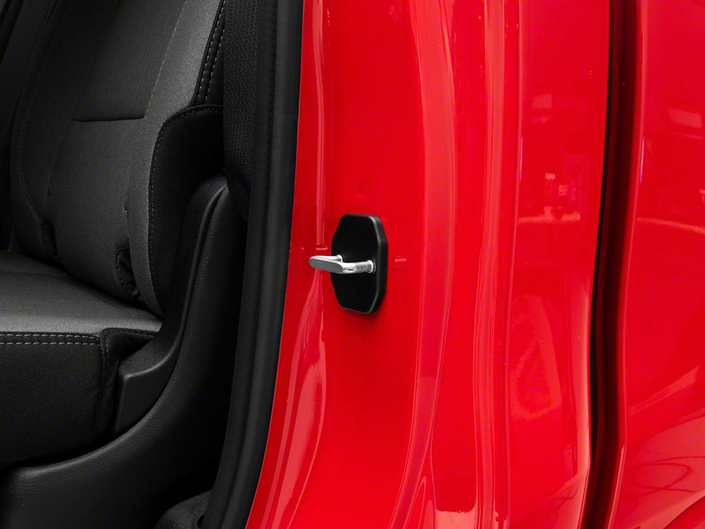 RedRock Door Striker Trim Set; Black (09-25 RAM 1500)