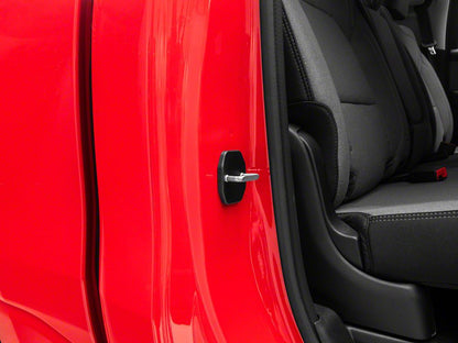 RedRock Door Striker Trim Set; Black (09-25 RAM 1500)