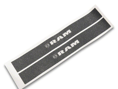 RAM Licensed by RedRock Door Sill Body Shield Decal; White (02-18 RAM 1500)