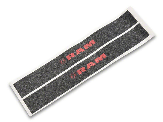RAM Licensed by RedRock Door Sill Body Shield Decal; Red (02-18 RAM 1500)