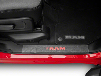 RAM Licensed by RedRock Door Sill Body Shield Decal; Red (02-18 RAM 1500)