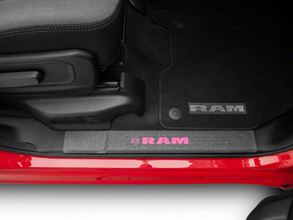 RAM Licensed by RedRock Door Sill Body Shield Decal; Pink (02-18 RAM 1500)