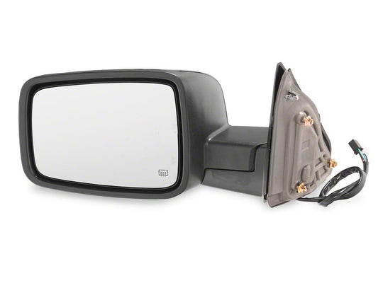RedRock Powered Heated Mirror; Driver Side; Black (13-18 RAM 1500)