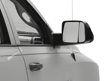 RedRock Powered Heated Towing Mirrors with Smoked Turn Signals; Black (09-18 RAM 1500)