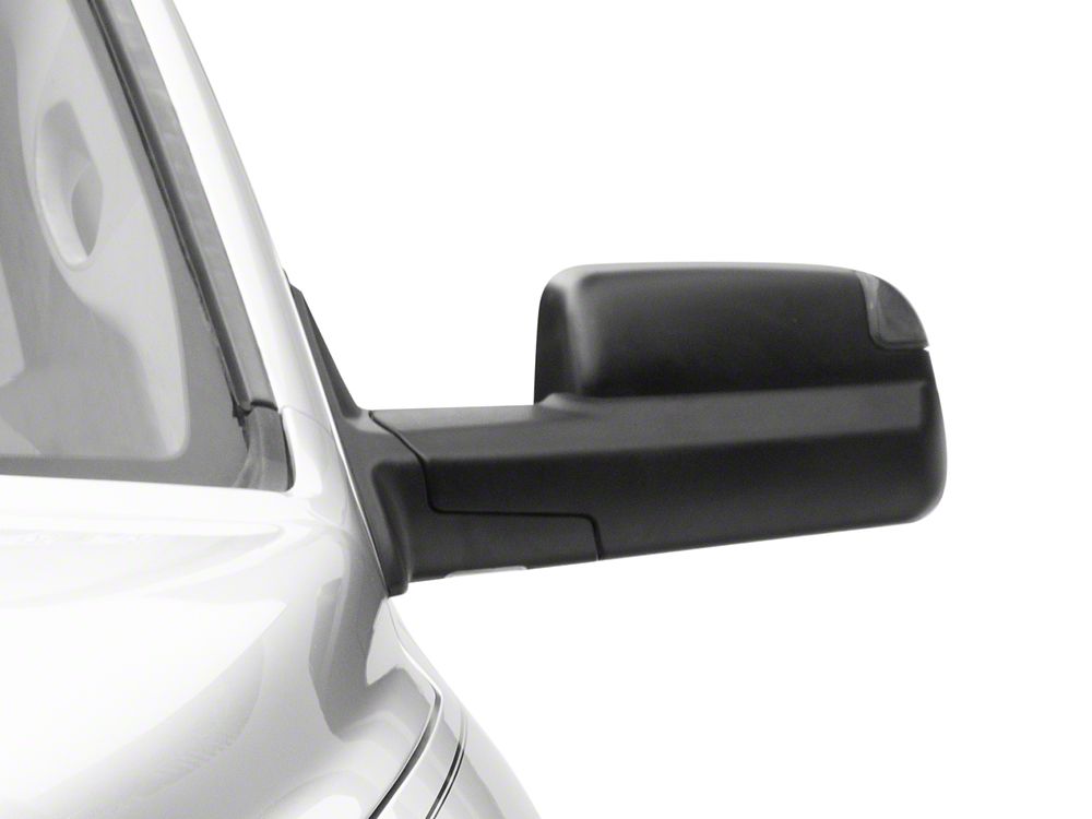RedRock Powered Heated Towing Mirrors with Smoked Turn Signals; Black (09-18 RAM 1500)