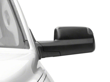RedRock Powered Heated Towing Mirrors with Smoked Turn Signals; Black (09-18 RAM 1500)