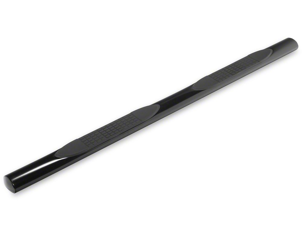 RedRock 4-Inch Oval Straight End Side Step Bars; Black (19-25 RAM 1500 Quad Cab)