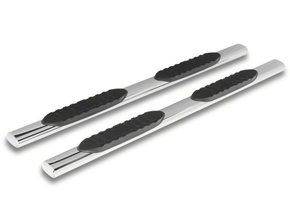 RedRock 5-Inch Oval Straight End Side Step Bars; Stainless Steel (19-25 RAM 1500 Quad Cab)
