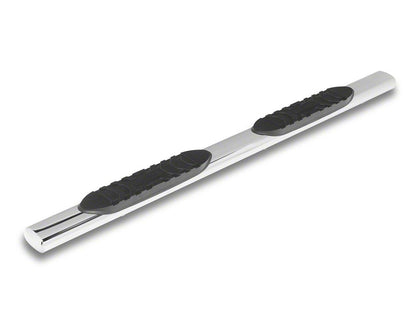 RedRock 5-Inch Oval Straight End Side Step Bars; Stainless Steel (19-25 RAM 1500 Quad Cab)