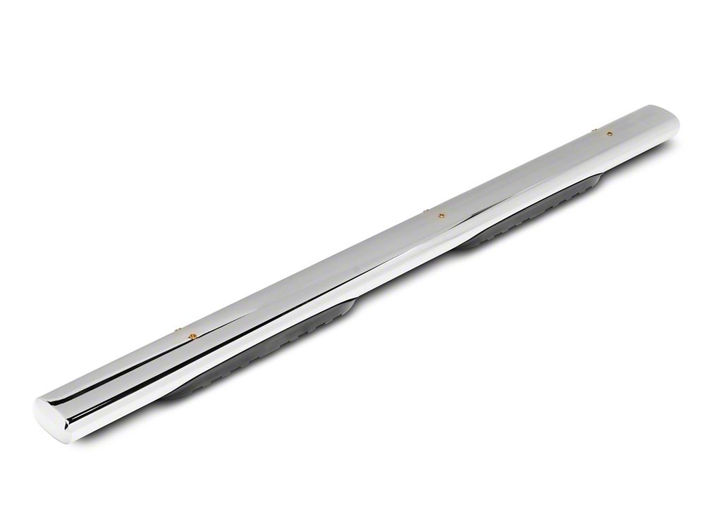 RedRock 5-Inch Oval Straight End Side Step Bars; Stainless Steel (19-25 RAM 1500 Quad Cab)