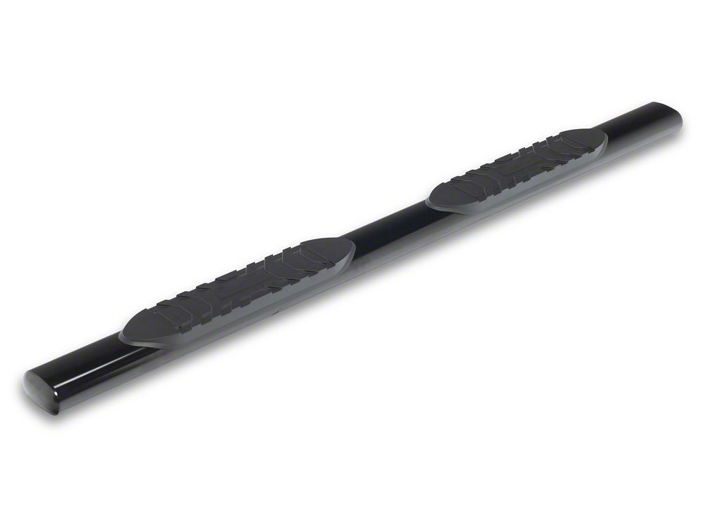 RedRock 5-Inch Oval Straight End Side Step Bars; Black (19-25 RAM 1500 Quad Cab)