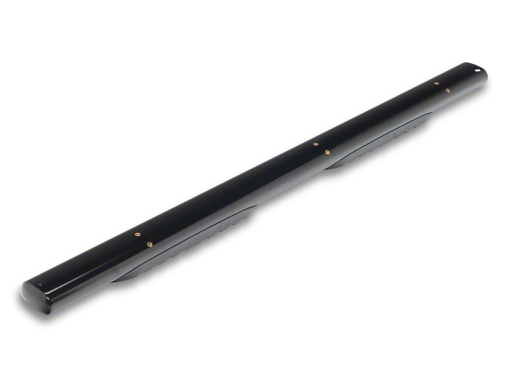 RedRock 5-Inch Oval Straight End Side Step Bars; Black (19-25 RAM 1500 Quad Cab)