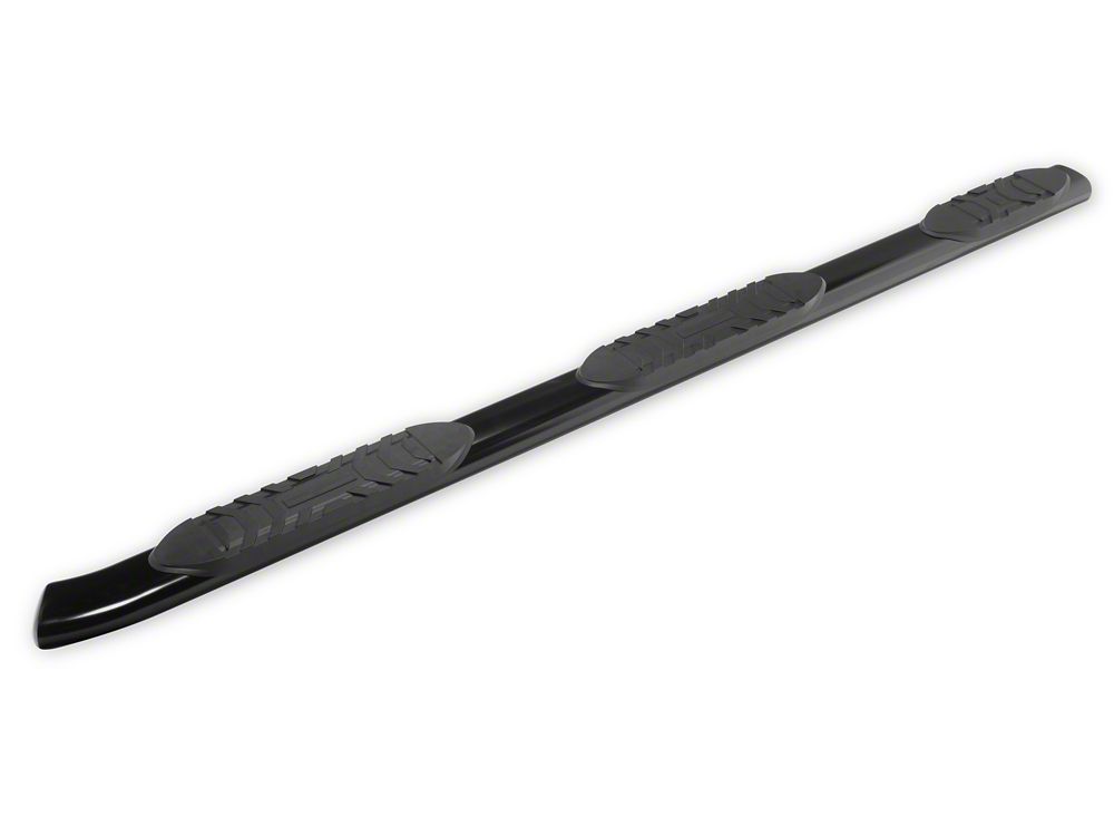 RedRock 5-Inch Oval Bent End Wheel to Wheel Side Step Bars; Black (19-25 RAM 1500 Quad Cab)