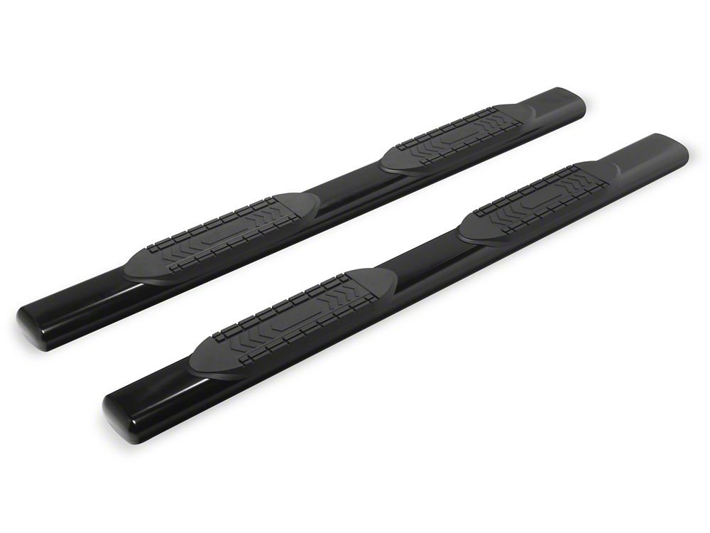 RedRock 6-Inch Oval Straight End Side Step Bars; Black (19-25 RAM 1500 Quad Cab)