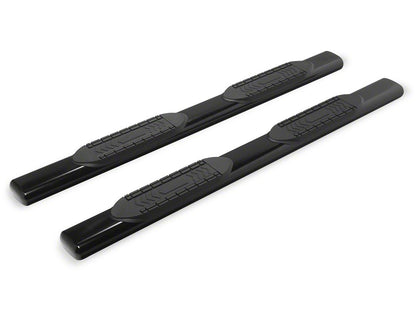RedRock 6-Inch Oval Straight End Side Step Bars; Black (19-25 RAM 1500 Quad Cab)