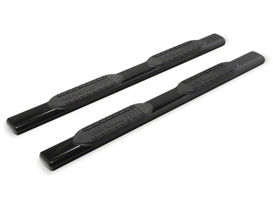 RedRock 6-Inch Oval Straight End Side Step Bars; Black (19-25 RAM 1500 Quad Cab)