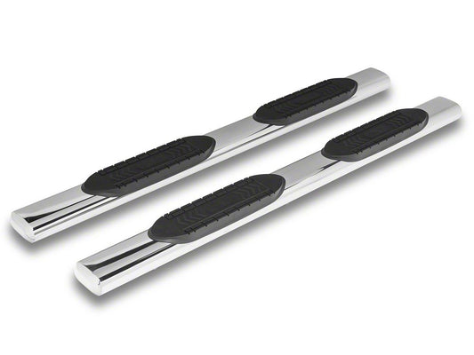 RedRock 6-Inch Oval Straight End Side Step Bars; Stainless Steel (19-25 RAM 1500 Quad Cab)